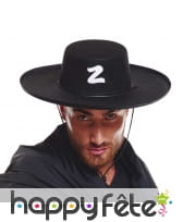 Chapeau noir de Zorro pour adulte