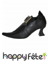 Chaussures noire de sorcière à petits talons
