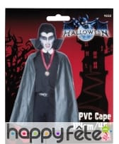 Cape noire en PVC pour adulte, image 1