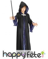 Cape noire et bleue à capuche pour enfant
