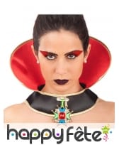 Collier noir et rouge avec col de vampire femme