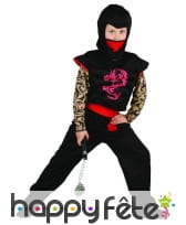 Costume noir et rouge de petit ninja