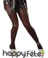 Collants noirs imprimé toile et araignée brillants