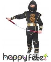 Combinaison noire imprimé doré de petit ninja