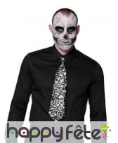 Cravate noire imprimé tête de mort