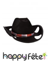 Chapeau noir porte gobelets style cowboy