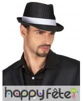 Chapeau noir rayé de gangster, image 1
