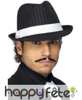 Chapeau noir rayé de gangster, image 2