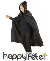 Cape noire satinée avec capuche pour enfant, image 1