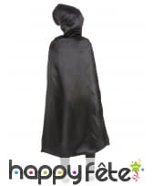 Cape noire satinée avec capuche pour enfant, image 2