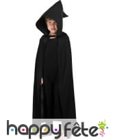 Cape noire satinée avec capuche pour enfant, image 3