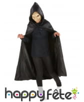 Cape noire satinée avec capuche pour enfant