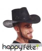 Chapeau noir uni de cowboy pour adulte