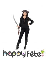 Chemise noire unie de pirate, image 1