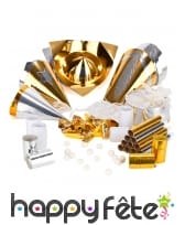 Cotillons or argent luxe pour 10 personnes