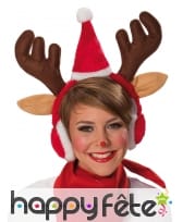 Cache oreilles cornes de renne chapeau et oreilles