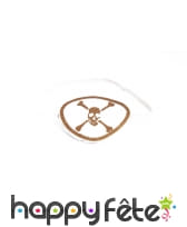 Cache-oeil de pirate blanc imprimé doré, image 1