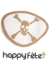 Cache-oeil de pirate blanc imprimé doré