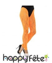 Collant orange et dentelle sans pieds