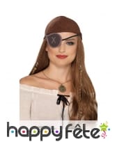 Cache oeil gris de pirate avec couture, image 1