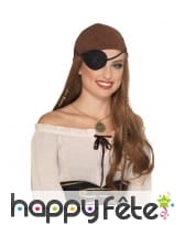 Cache oeil noir de pirate avec couture, image 1