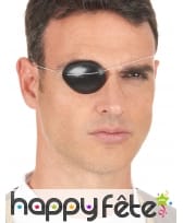Cache oeil noir uni sur élastique