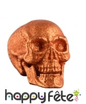 Crâne orange pailleté décoratif