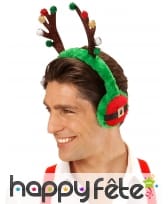 Cache oreilles Renne aux couleurs de Noël adulte, image 1