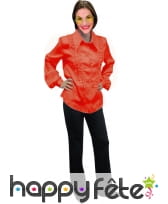 Chemise orange super ruche femme