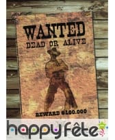 Cut out Wanted dead or alive de 41,5x30 cm