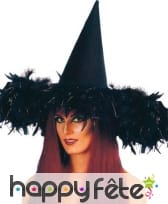 Chapeau pointu avec plumes noires