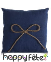 Coussin porte alliance jeans bleu