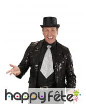 Cravate paillette argent, image 1