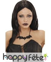 Collier pendentif chauve-souris noire