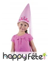 Chapeau pointu de fée rose pour enfant