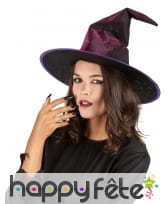 Chapeau pointu de sorcière reflets rose, image 1