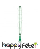 Collier pendentif décapsuleur vert, St Patrick