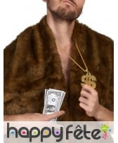 Collier pendentif dollar en métal doré, image 1