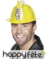 Casque pompier jaune adulte