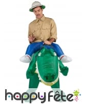Costume Porte Moi gonflable de crocodile adulte, image 1