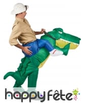 Costume Porte Moi gonflable de crocodile adulte, image 2