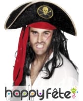 Chapeau pirate noir tête mort