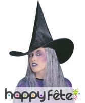 Chapeau pointu noir avec cheveux gris, image 2