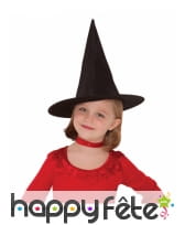 Chapeau pointu noir de sorcière pour enfant