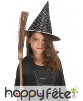 Chapeau pointu noir points blancs pour enfant, image 1