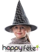 Chapeau pointu noir points blancs pour enfant, image 2