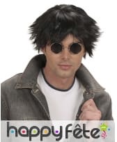Courte perruque noire pour homme