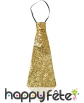 Cravate paillette or