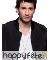 Collier pendentif radio dorée 80's