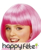 Courte perruque rose style cabaret pour enfant